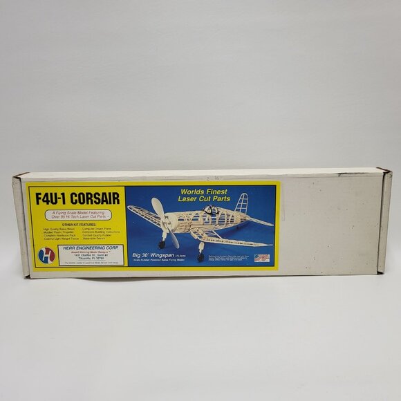 CORSAIR F4U-1 Laser Cut Airplane KIT 30" Wingspan Rubber Powered Herr Engineerin - Picture 4 of 13